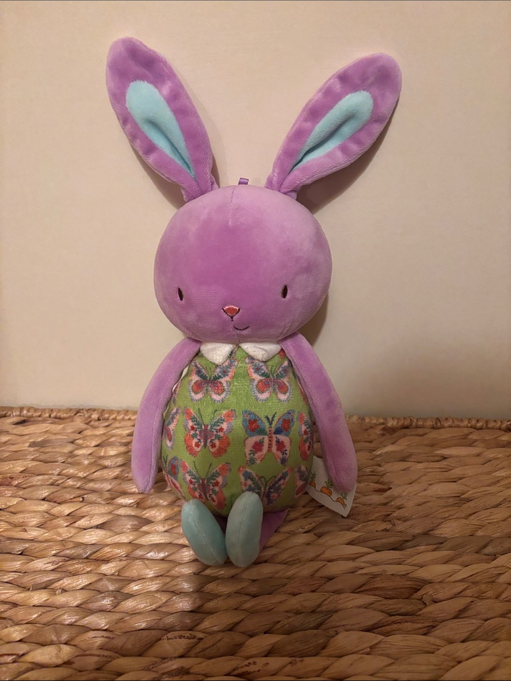 Bunnies by the Bay Purple Plush Bunny with Mint Accents and Butterfly Belly